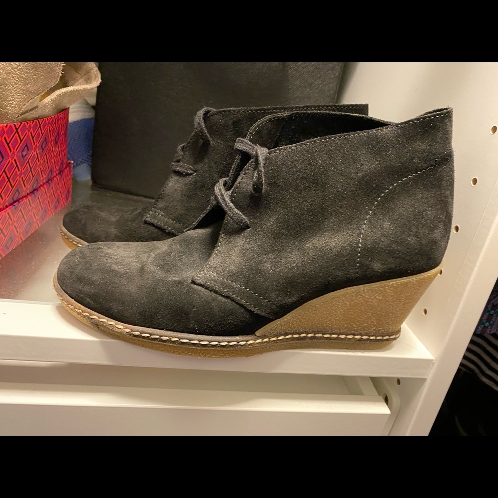 J.Crew women’s black wedges booties